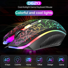 Load image into Gallery viewer, SHIPADOO D620 104-key Wired RGB Color Cracked Backlight Gaming Keyboard Mouse Kit for Laptop, PC