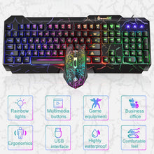Load image into Gallery viewer, SHIPADOO D620 104-key Wired RGB Color Cracked Backlight Gaming Keyboard Mouse Kit for Laptop, PC
