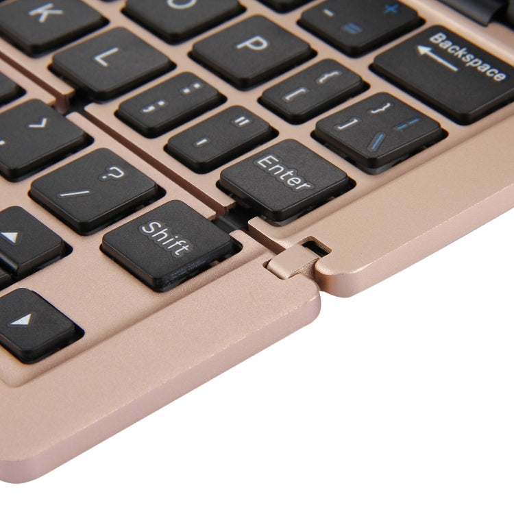 F18 Ultra-slim Rechargeable Foldable 58 Keys Bluetooth Wireless Keyboard with Holder