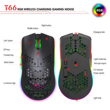 Load image into Gallery viewer, HXSJ T66 7 Keys Colorful Lighting Programmable Gaming Wireless Mouse, T66(White), T66(Black)