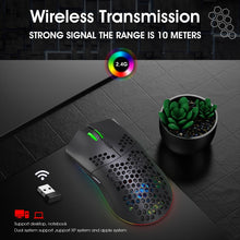 Load image into Gallery viewer, HXSJ T66 7 Keys Colorful Lighting Programmable Gaming Wireless Mouse, T66(White), T66(Black)