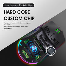 Load image into Gallery viewer, HXSJ T66 7 Keys Colorful Lighting Programmable Gaming Wireless Mouse, T66(White), T66(Black)