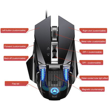 Load image into Gallery viewer, YINDIAO G10 7200DPI 7-modes Adjustable 7-keys RGB Light Wired Metal Mechanical Hard Core Macro Mouse, Style: Audio Version