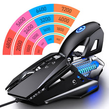 Load image into Gallery viewer, YINDIAO G10 7200DPI 7-modes Adjustable 7-keys RGB Light Wired Metal Mechanical Hard Core Macro Mouse, Style: Audio Version