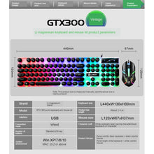 Load image into Gallery viewer, TX300 Mechanical Feel Backlight Punk Wired Keyboard Mouse Set