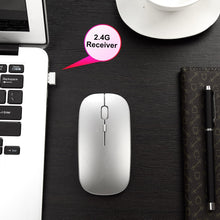 Load image into Gallery viewer, HXSJ M90 2.4GHz Ultrathin Mute Rechargeable Dual Mode Wireless Bluetooth Notebook PC Mouse