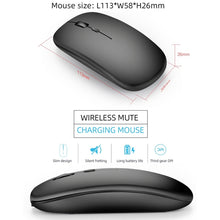 Load image into Gallery viewer, HXSJ M90 2.4GHz Ultrathin Mute Rechargeable Dual Mode Wireless Bluetooth Notebook PC Mouse
