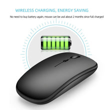 Load image into Gallery viewer, HXSJ M90 2.4GHz Ultrathin Mute Rechargeable Dual Mode Wireless Bluetooth Notebook PC Mouse