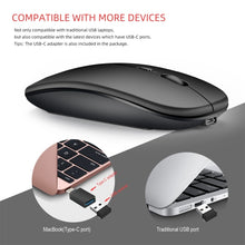 Load image into Gallery viewer, HXSJ M90 2.4GHz Ultrathin Mute Rechargeable Dual Mode Wireless Bluetooth Notebook PC Mouse