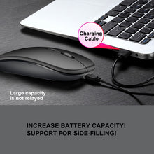 Load image into Gallery viewer, HXSJ M90 2.4GHz Ultrathin Mute Rechargeable Dual Mode Wireless Bluetooth Notebook PC Mouse