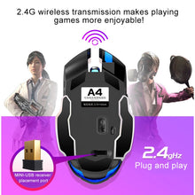 Load image into Gallery viewer, YINDIAO A4 2.4GHz 1600DPI 3-modes Adjustable Rechargeable Wireless Silent Gaming Mouse (Star Black), Star Black