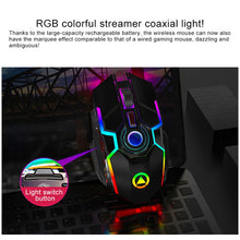 Load image into Gallery viewer, YINDIAO A5 2.4GHz 1600DPI 3-modes Adjustable Rechargeable RGB Light Wireless Silent Gaming Mouse