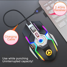 Load image into Gallery viewer, YINDIAO A5 2.4GHz 1600DPI 3-modes Adjustable Rechargeable RGB Light Wireless Silent Gaming Mouse