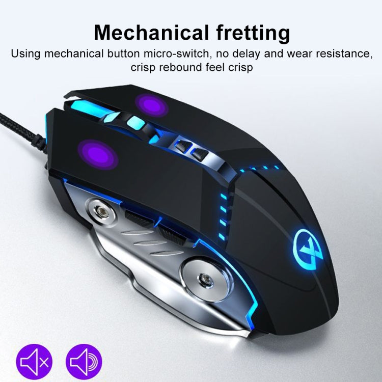 GM20 3200DPI 4-modes Adjustable 7-keys RGB Light Wired Gaming Mouse, GM20 White, GM20 Black