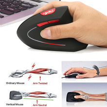 Load image into Gallery viewer, HXSJ T24 6 Buttons 2400 DPI 2.4G Wireless Vertical Ergonomic Mouse with USB Receiver, 6 Buttons T24 Black, 6 Buttons T24 Grey