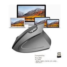 Load image into Gallery viewer, HXSJ T24 6 Buttons 2400 DPI 2.4G Wireless Vertical Ergonomic Mouse with USB Receiver, 6 Buttons T24 Black, 6 Buttons T24 Grey