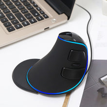 Load image into Gallery viewer, DELUX M618 Plus Wired Blue Version Optical Mouse Ergonomic Vertical Mouse 1600DPI, 1600DPI Wired