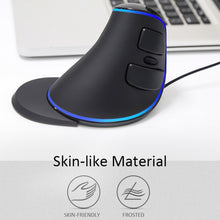Load image into Gallery viewer, DELUX M618 Plus Wired Blue Version Optical Mouse Ergonomic Vertical Mouse 1600DPI, 1600DPI Wired