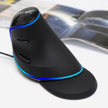 Load image into Gallery viewer, DELUX M618 Plus Wired Blue Version Optical Mouse Ergonomic Vertical Mouse 1600DPI, 1600DPI Wired