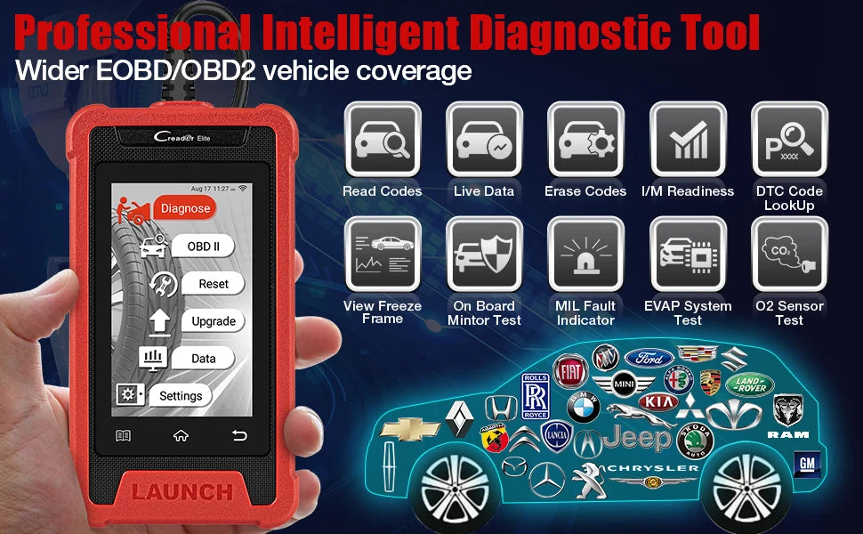 Launch Creader Elite 202 Car Diagnostic Scanner ABS SRS Engine Code Reader