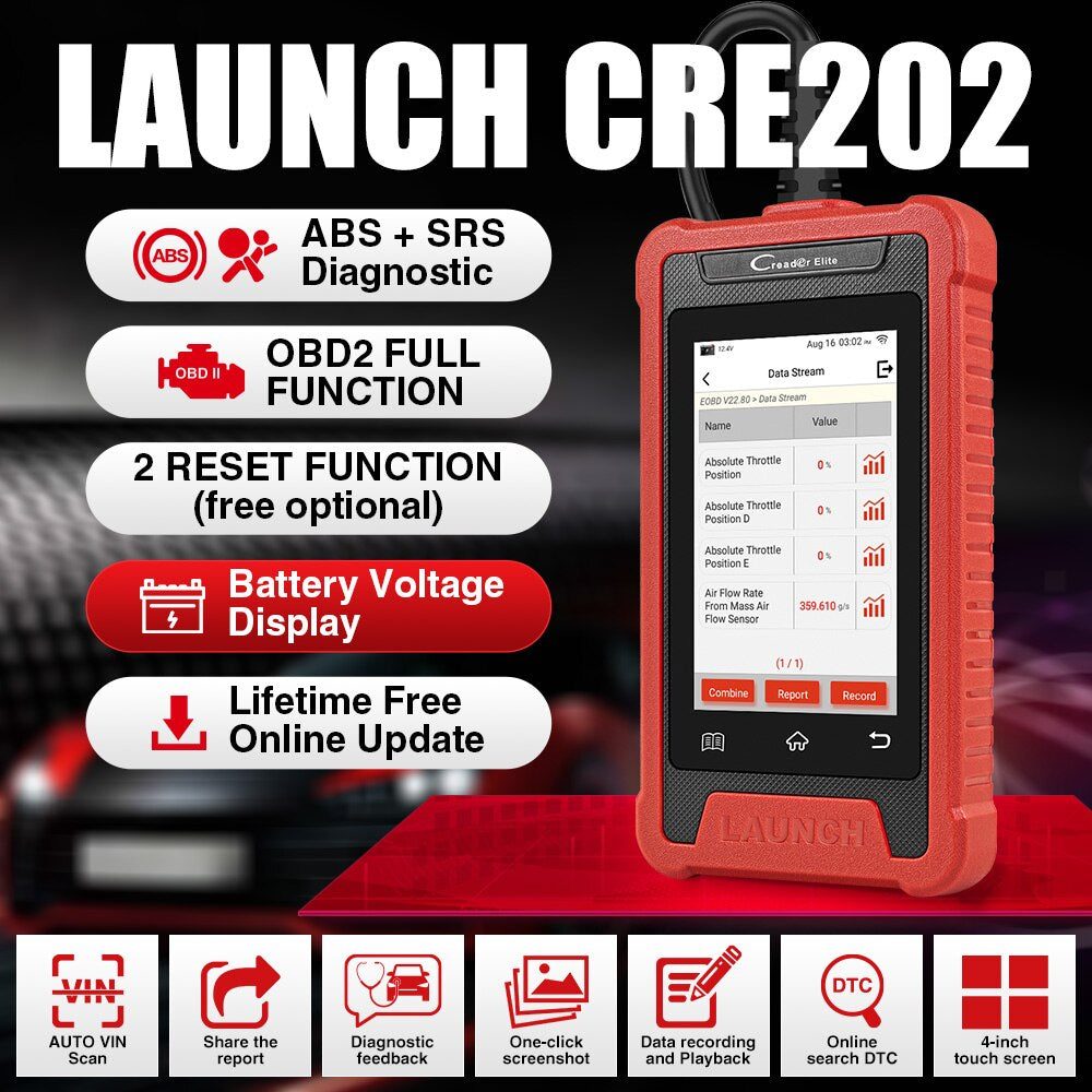 Launch Creader Elite 202 Car Diagnostic Scanner ABS SRS Engine Code Reader