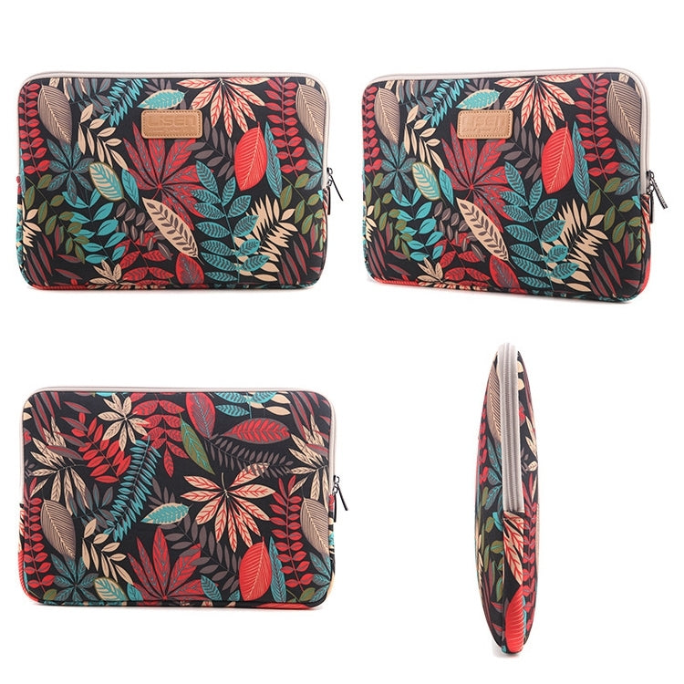 Lisen 12 inch Sleeve Case Colorful Leaves Zipper Briefcase Carrying Bag for iPad, Macbook, Samsung, Lenovo, Sony, DELL Alienware, CHUWI, ASUS, HP, 12 inch and Below Laptops / Tablets, 12 inch