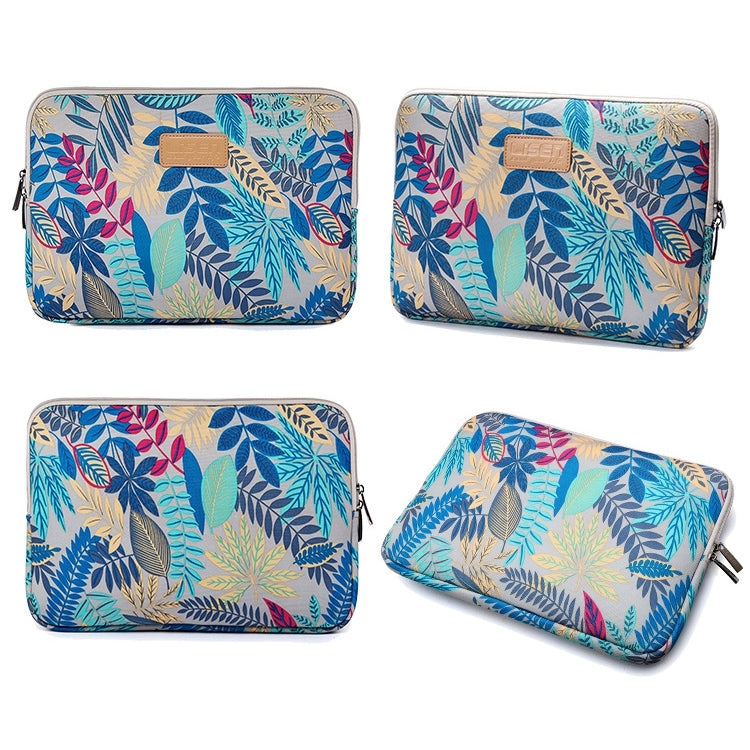 Sleeve Case Colorful Leaves Zipper Briefcase Carrying Bag for Macbook, Samsung, Lenovo, Sony, DELL Alienware, CHUWI, ASUS, HP, 15.6 inch and Below Laptops, 15 inch