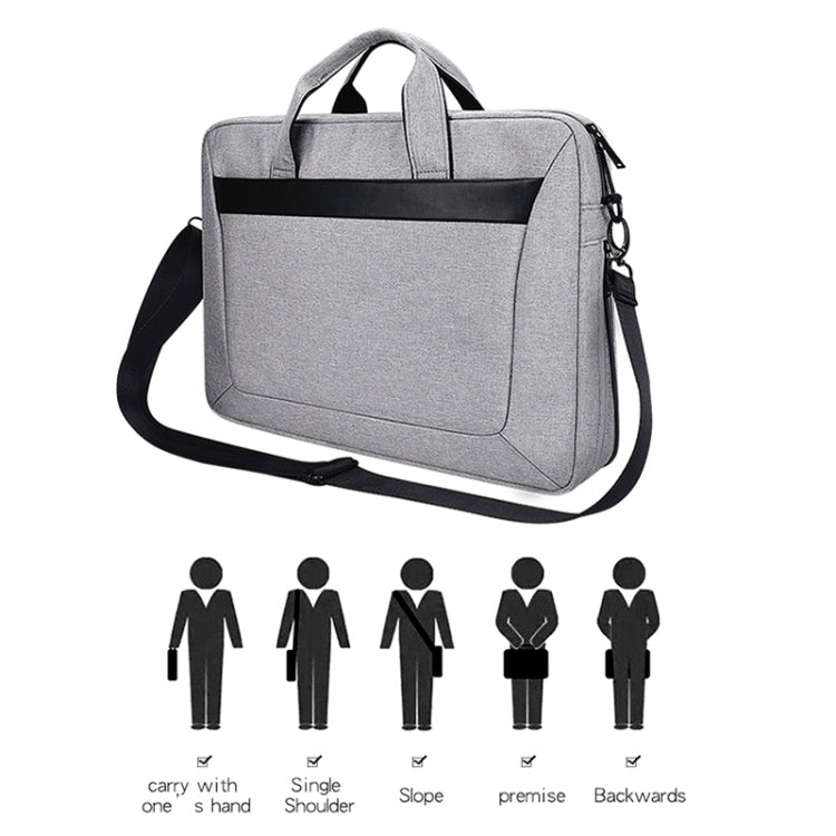 DJ06 Oxford Cloth Waterproof Wear-resistant Portable Expandable Laptop Bag for 14.1 inch Laptops, with Detachable Shoulder Strap, 14.1 inch