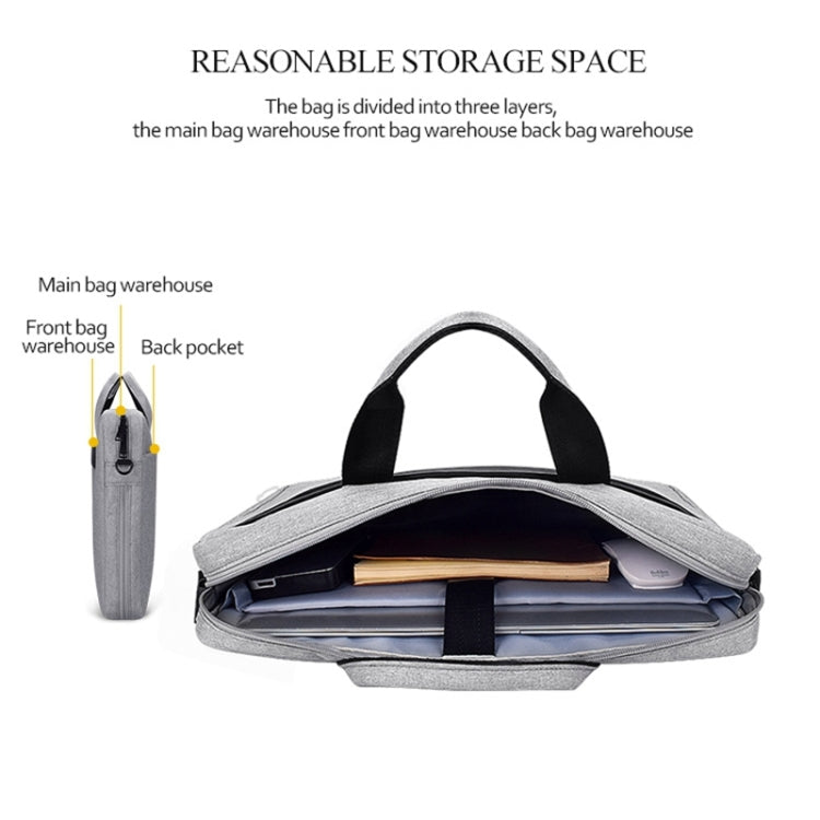 DJ06 Oxford Cloth Waterproof Wear-resistant Portable Expandable Laptop Bag for 14.1 inch Laptops, with Detachable Shoulder Strap, 14.1 inch
