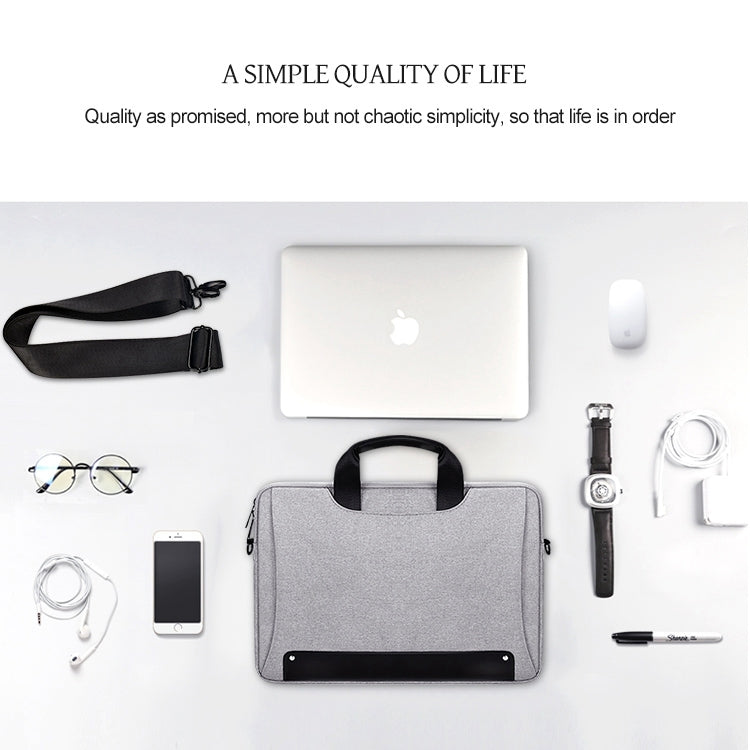 DJ08 Oxford Cloth Waterproof Wear-resistant Laptop Bag for 15.4 inch Laptops, with Concealed Handle & Luggage Tie Rod & Adjustable Shoulder Strap, 15.4 inch