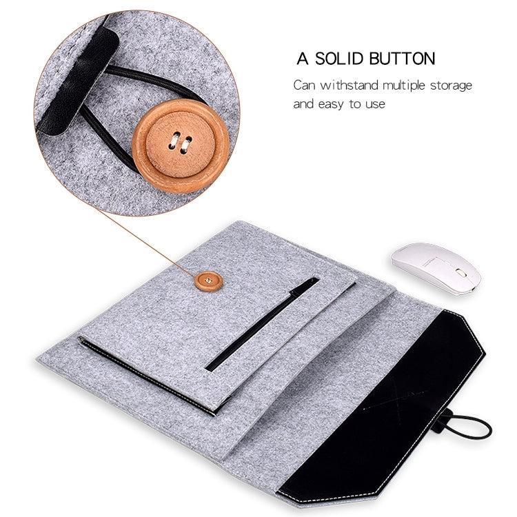 ND06 Multi-purpose Felt Button Laptop Inner Bag for 15.4 inch Laptop, 15.4 inch