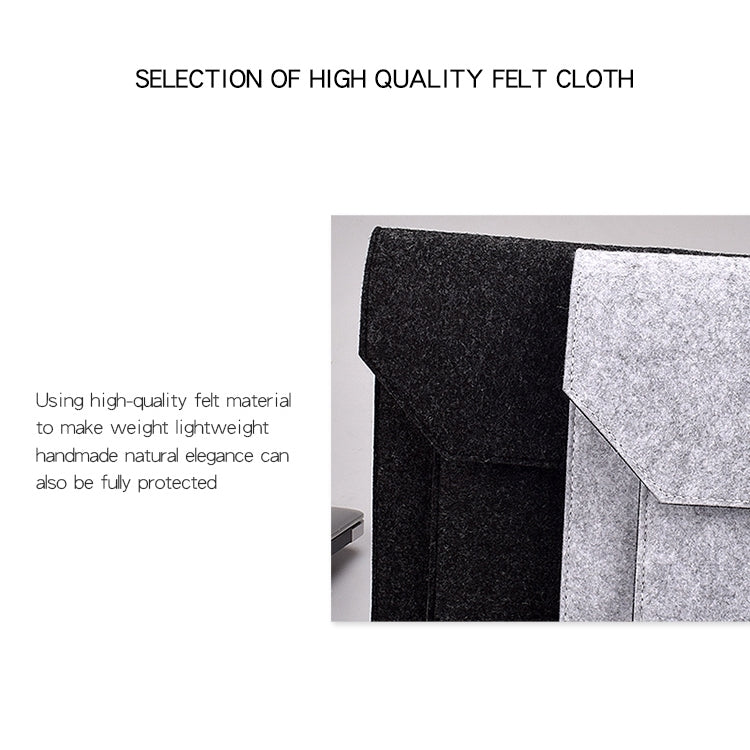 ND06 Multi-purpose Felt Button Laptop Inner Bag for 15.4 inch Laptop, 15.4 inch