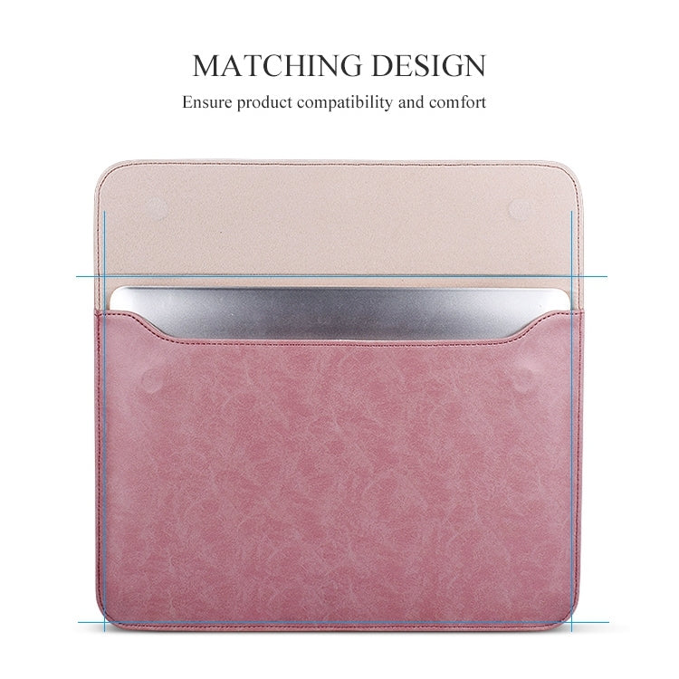 PU01S PU Leather Horizontal Invisible Magnetic Buckle Laptop Inner Bag for 14.1 inch laptops, 14.1 inch
