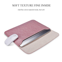 Load image into Gallery viewer, PU01S PU Leather Horizontal Invisible Magnetic Buckle Laptop Inner Bag for 14.1 inch laptops, 14.1 inch