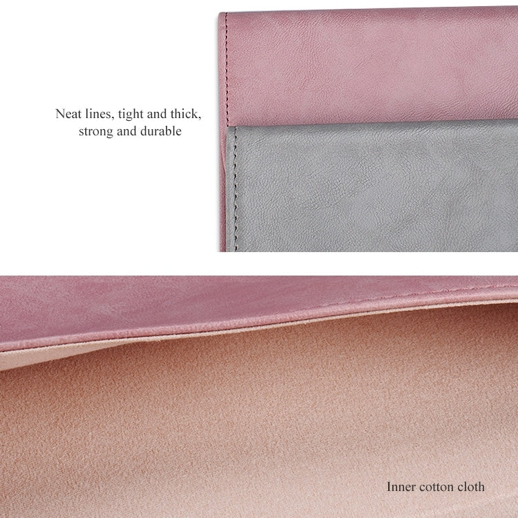 PU01S PU Leather Horizontal Invisible Magnetic Buckle Laptop Inner Bag for 15.4 inch laptops, with Small Bag, 15.4 inch with Small Bag