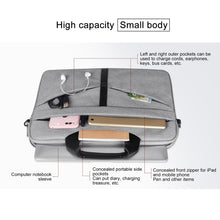 Load image into Gallery viewer, 14.1 inch Breathable Wear-resistant Fashion Business Shoulder Handheld Zipper Laptop Bag with Shoulder Strap, 14.1 inch