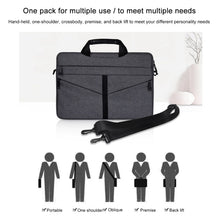 Load image into Gallery viewer, 14.1 inch Breathable Wear-resistant Fashion Business Shoulder Handheld Zipper Laptop Bag with Shoulder Strap, 14.1 inch