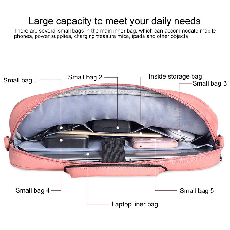 DJ03 Waterproof Anti-scratch Anti-theft One-shoulder Handbag for 15.6 inch Laptops, with Suitcase Belt, DJ03 15.6 inch Black, DJ03 15.6 inch Pink, DJ03 15.6 inch Navy Blue