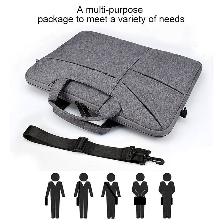 ST02S Waterproof Tear Resistance Hidden Portable Strap One-shoulder Handbag for 13.3 inch Laptops, with Suitcase Belt, ST02S 13.3 inch Black, ST02S 13.3 inch Dark Gray, ST02S 13.3 inch Pink, ST02S 13.3 inch Light Grey, ST02S 13.3 inch Navy Blue