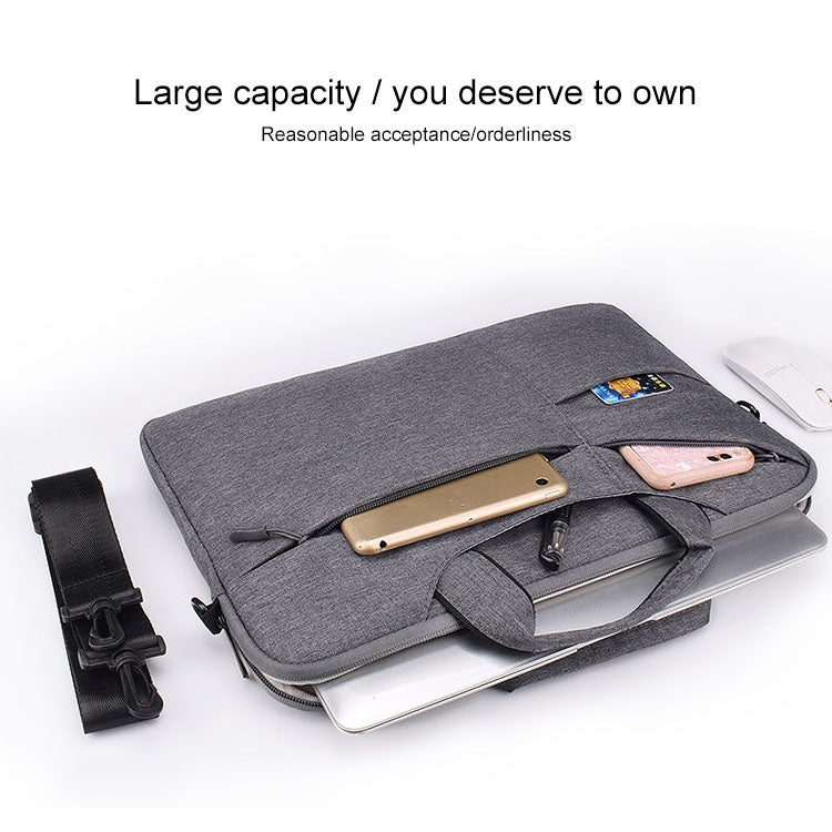 ST02S Waterproof Tear Resistance Hidden Portable Strap One-shoulder Handbag for 13.3 inch Laptops, with Suitcase Belt, ST02S 13.3 inch Black, ST02S 13.3 inch Dark Gray, ST02S 13.3 inch Pink, ST02S 13.3 inch Light Grey, ST02S 13.3 inch Navy Blue