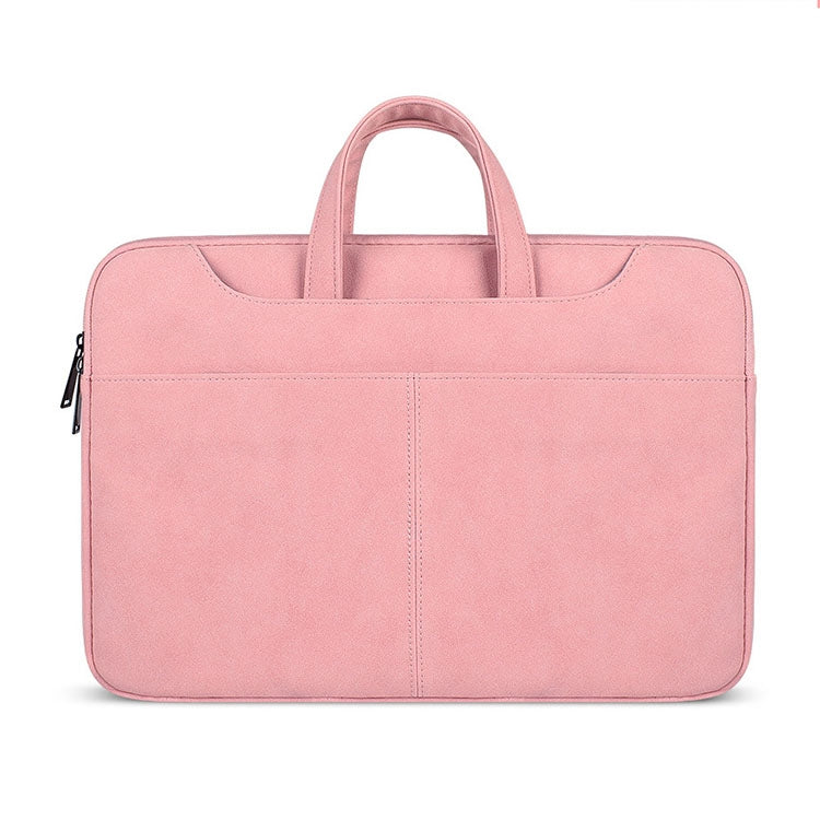 ST06S Waterproof PU Leather Zipper Hidden Portable Strap One-shoulder Handbag for 14.1 inch Laptops, with Magic Stick & Suitcase Belt, ST06S 14.1 inch Dark Gray, ST06S 14.1 inch Pink, ST06S 14.1 inch Light Grey