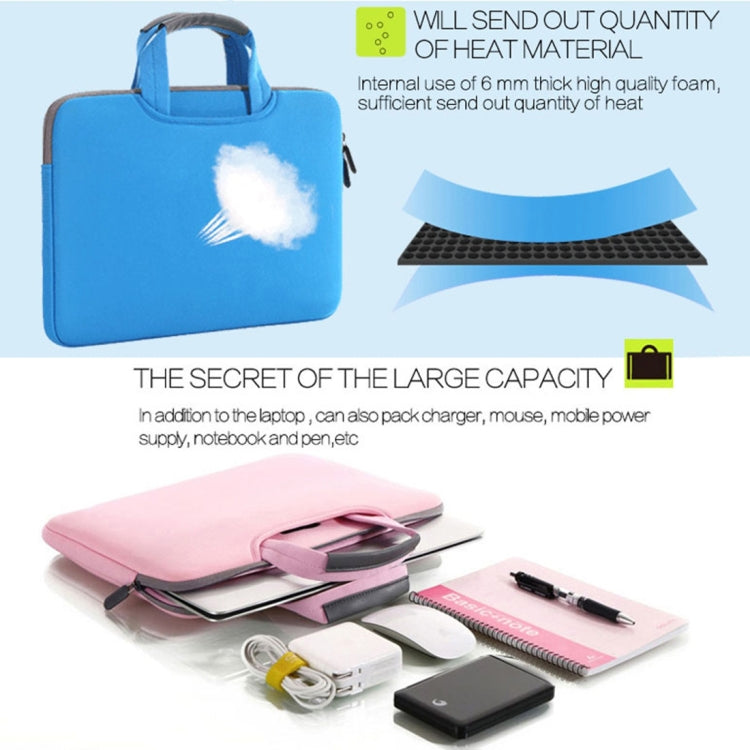 15.4 inch Portable Air Permeable Handheld Sleeve Bag for MacBook Air / Pro, Lenovo and other Laptops, Size: 38x27.5x3.5cm, 15.4 inch Magenta, 15.4 inch Blue, 15.4 inch Grey, 15.4 inch Green, 15.4 inch Pink, 15.4 inch Black