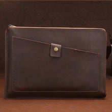 Load image into Gallery viewer, Universal Genuine Leather Business Zipper Laptop Tablet Bag For 15.4 inch and Below, 15.4 inch
