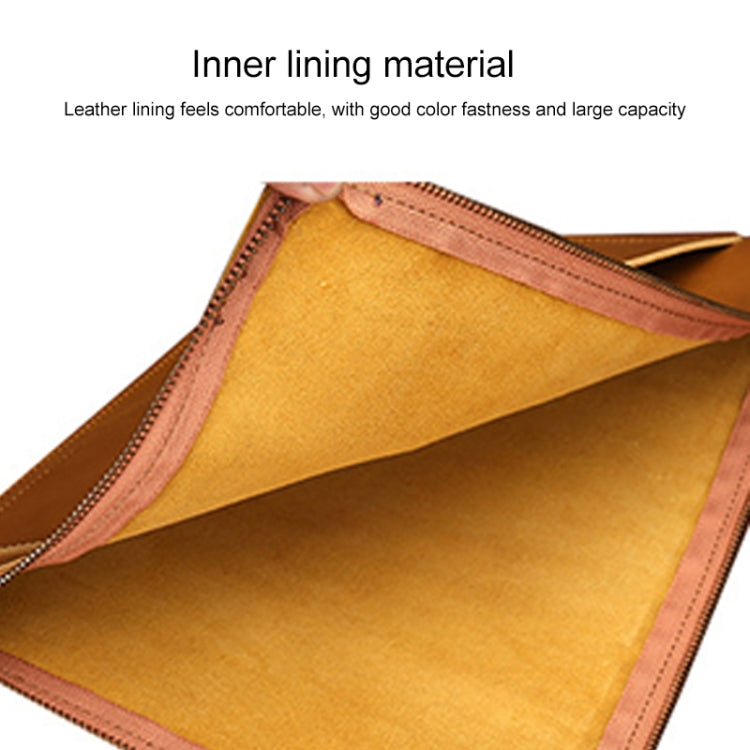 Universal Genuine Leather Business Zipper Laptop Tablet Bag For 15.4 inch and Below, 15.4 inch
