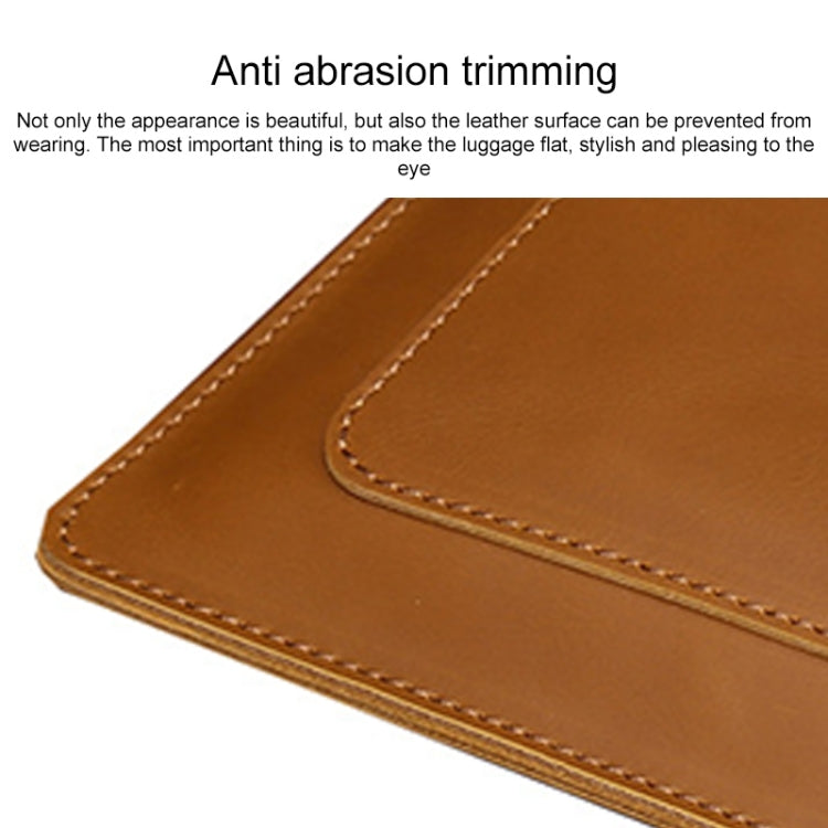 Universal Genuine Leather Business Zipper Laptop Tablet Bag For 15.4 inch and Below, 15.4 inch