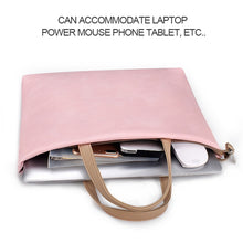 Load image into Gallery viewer, PU Waterproof Laptop Handbag Crossbody Bag for 13.3 inch Laptops, 13.3 inch (Pink), 13.3 inch (White)