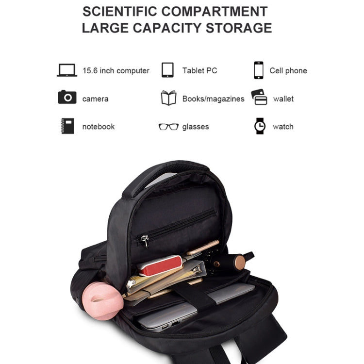 Polyester Laptop Backpack for Below 15 inch Laptops, with USB Interface Trunk Trolley Strap