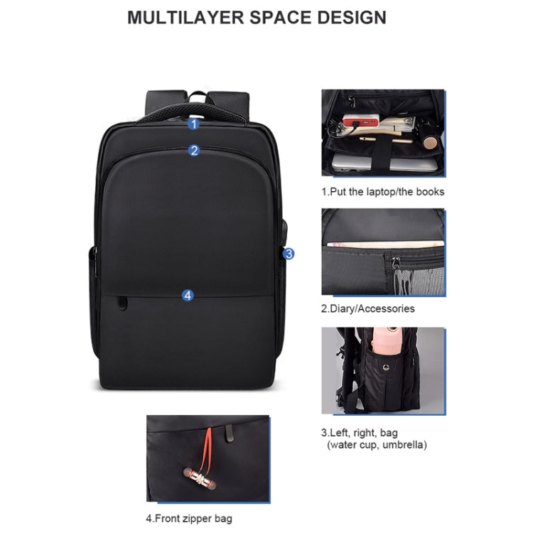 Polyester Laptop Backpack for Below 15 inch Laptops, with USB Interface Trunk Trolley Strap