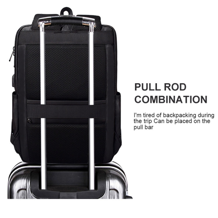 Polyester Laptop Backpack for Below 15 inch Laptops, with USB Interface Trunk Trolley Strap