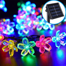 Load image into Gallery viewer, Peach Blossom Shape 50 LEDs Outdoor Garden Waterproof Christmas Spring Festival Decoration Solar Lamp String